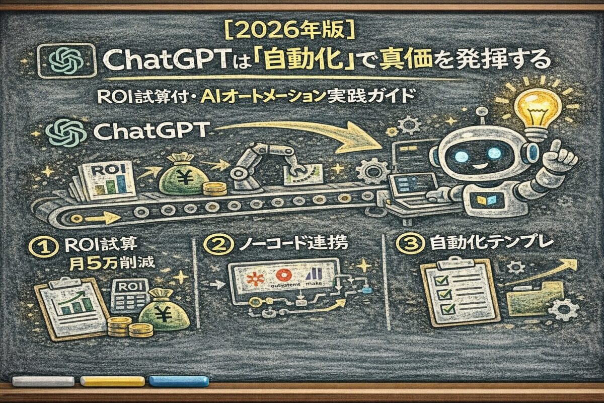 【2026年版】ChatGPTは「自動化」で真価を発揮する｜ROI試算付・AIオートメーション実践ガイド