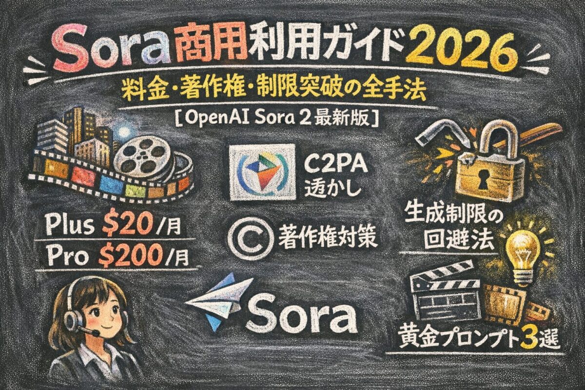 Sora商用利用ガイド2026｜料金・著作権・制限突破の全手法【OpenAI Sora 2最新版】