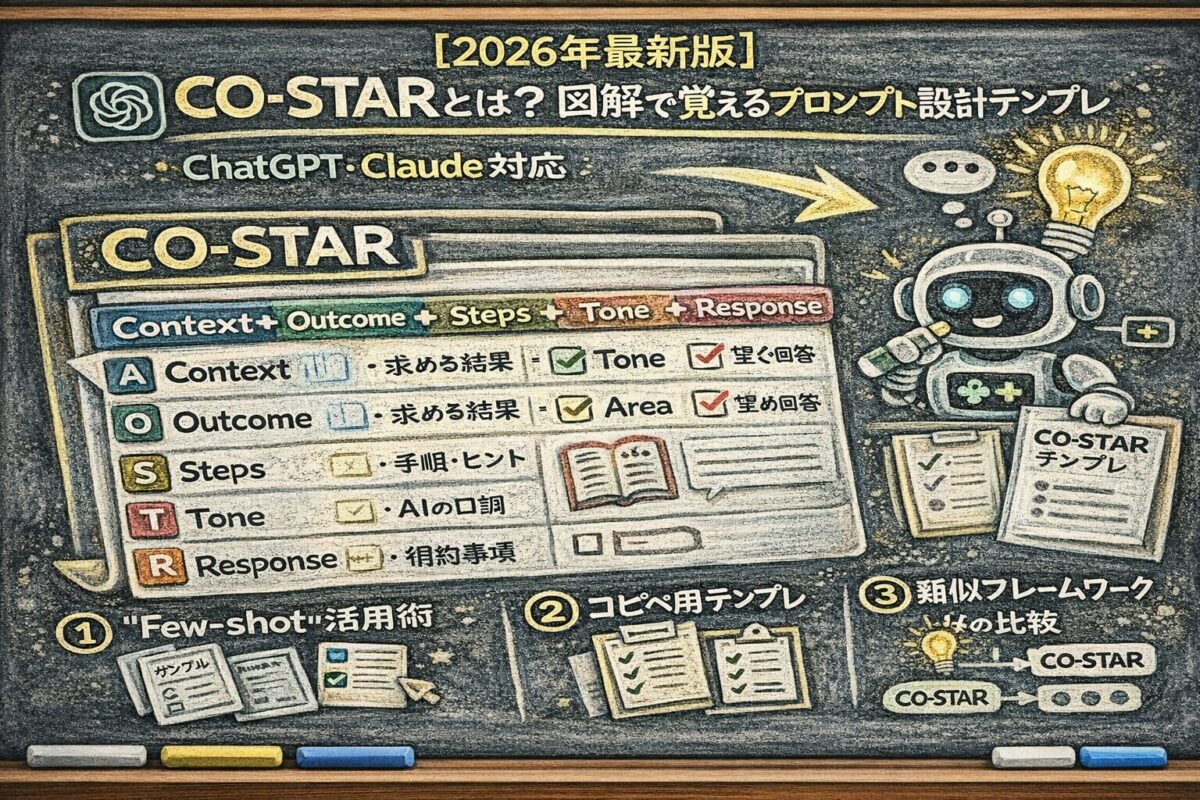 【2026年最新版】CO-STARとは？図解で覚えるプロンプト設計テンプレ完全解説｜ChatGPT・Claude対応