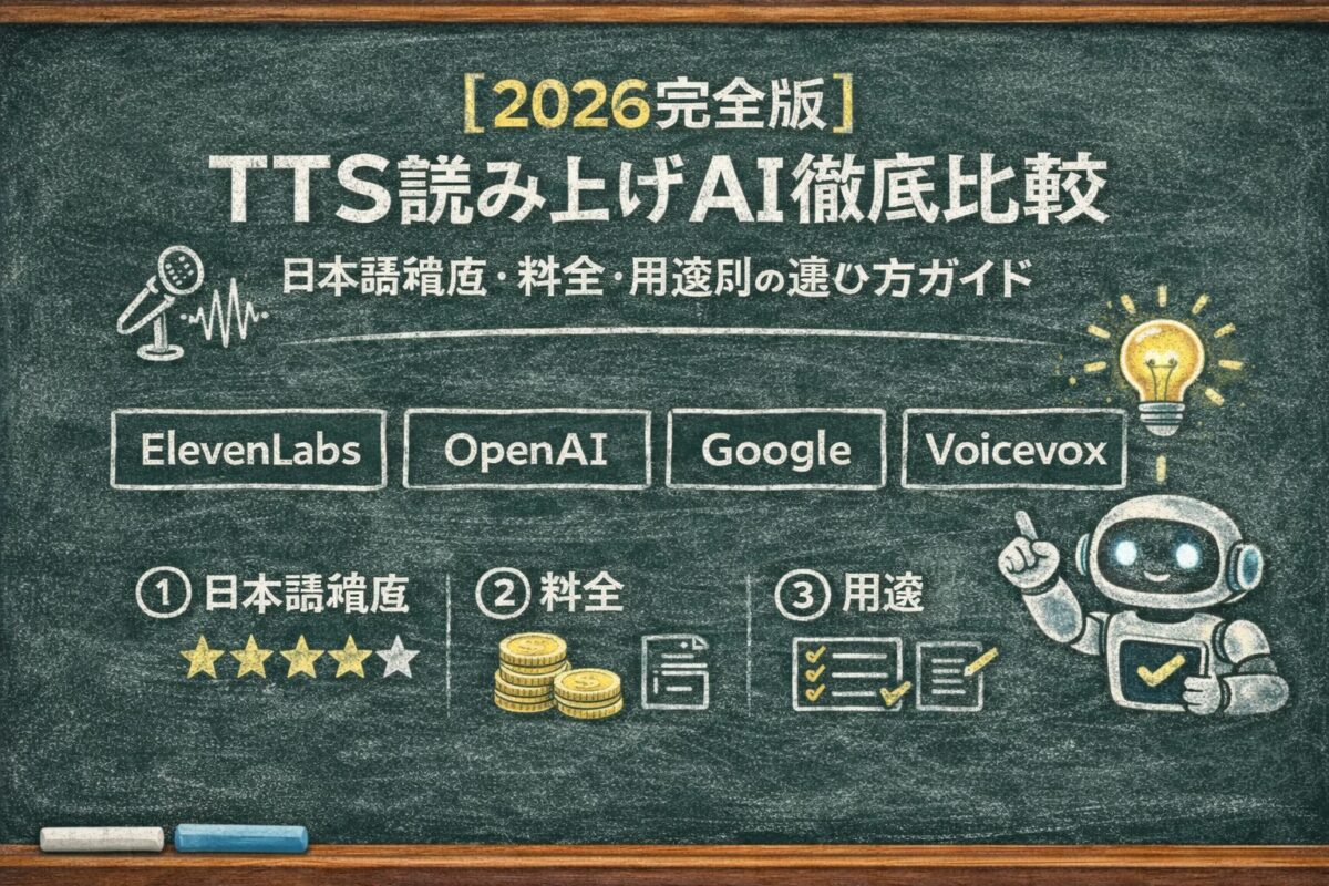 TTS読み上げAI徹底比較｜日本語精度・料金・用途別の選び方ガイド