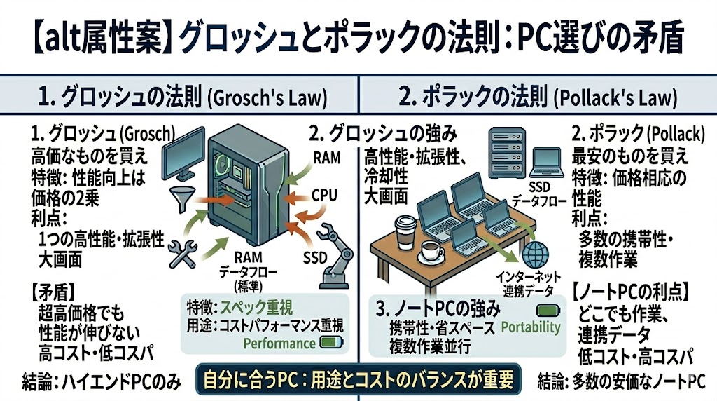 グロッシュとポラックの法則で解くPC選びの科学的正解