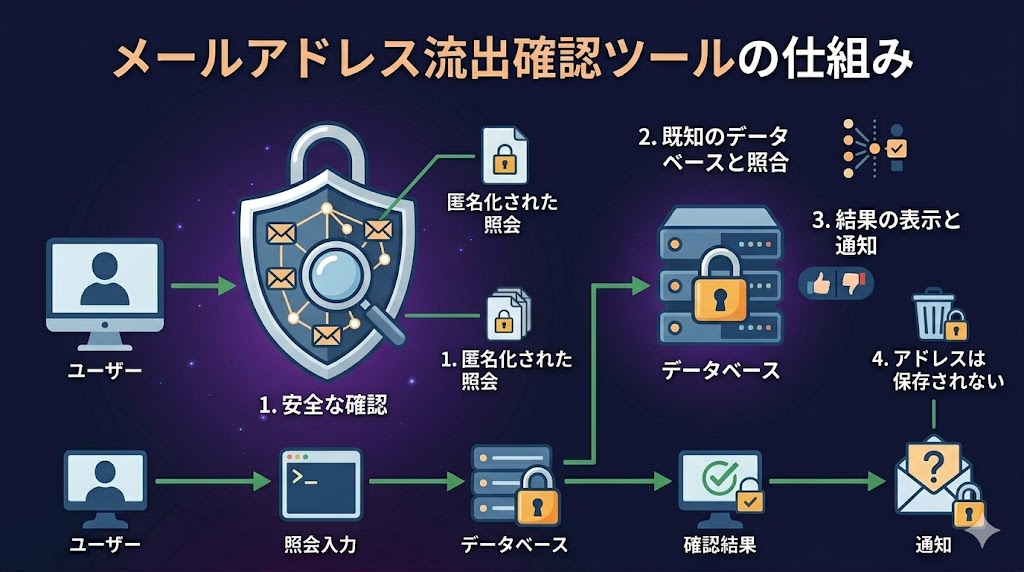 メールアドレス流出確認ツールのイメージ
