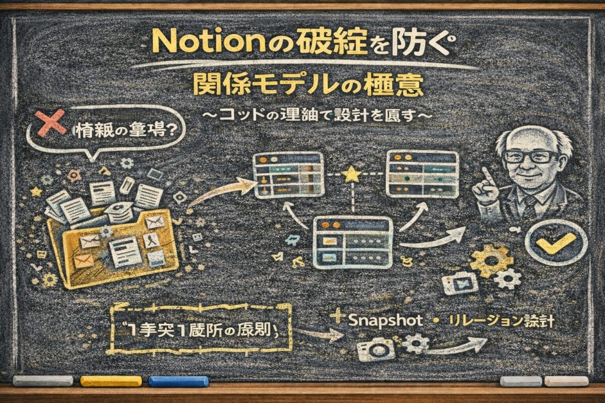 Notionの破綻を防ぐ「関係モデル」の極意｜コッドの理論で設計を直す