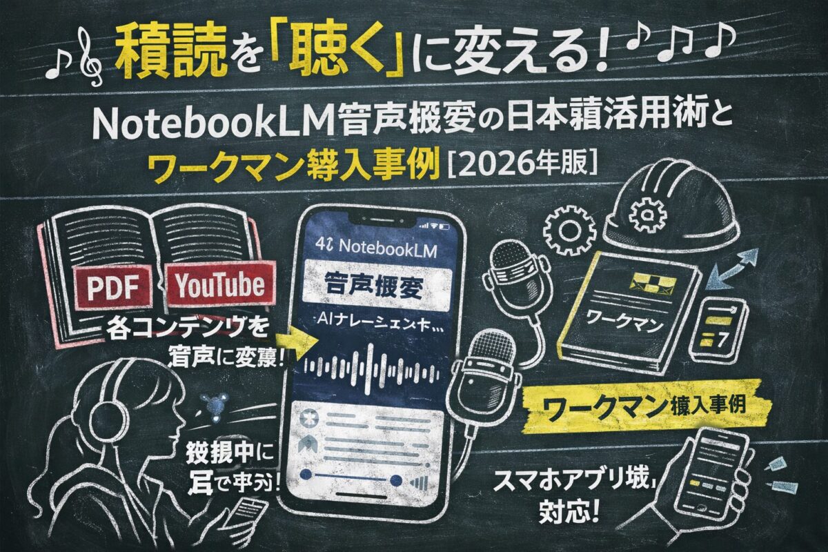 積読を「聴く」に変える！NotebookLM音声概要の日本語活用術とワークマン導入事例【2026年版】