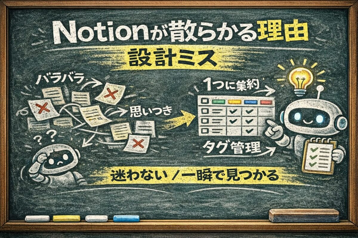 あなたのNotionが散らかる理由。失敗メモを卒業する「概念設計」の極意
