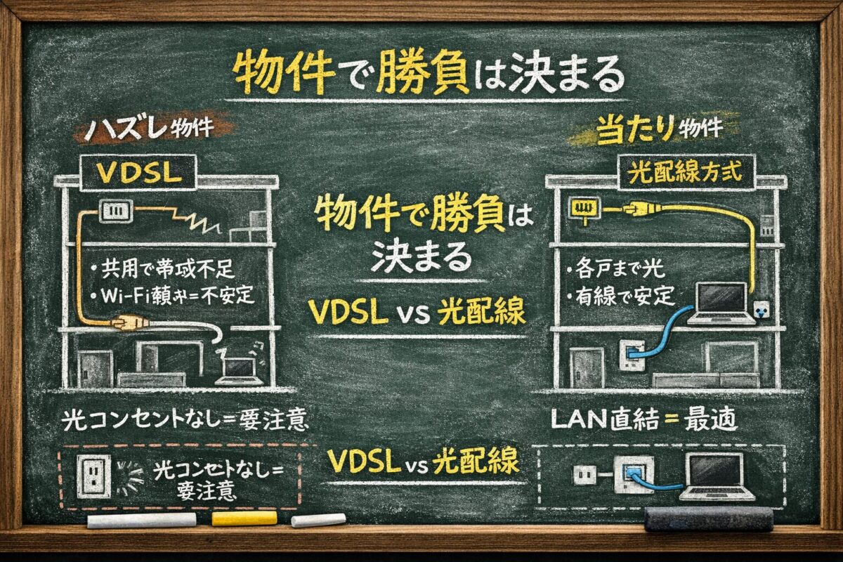 引っ越し先のネットが遅い原因は物件選びにあった｜光コンセントと回線の選び方