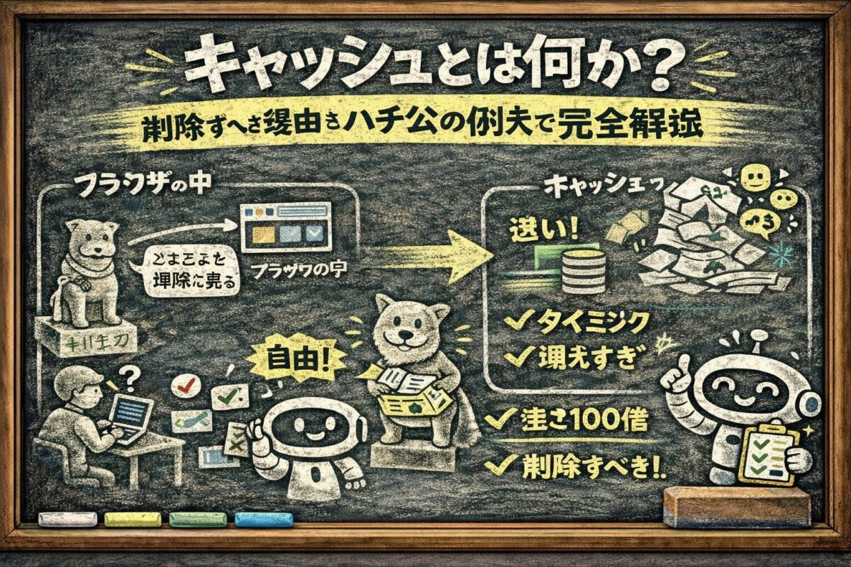 キャッシュとは何か？削除すべき理由をハチ公の例えで完全解説
