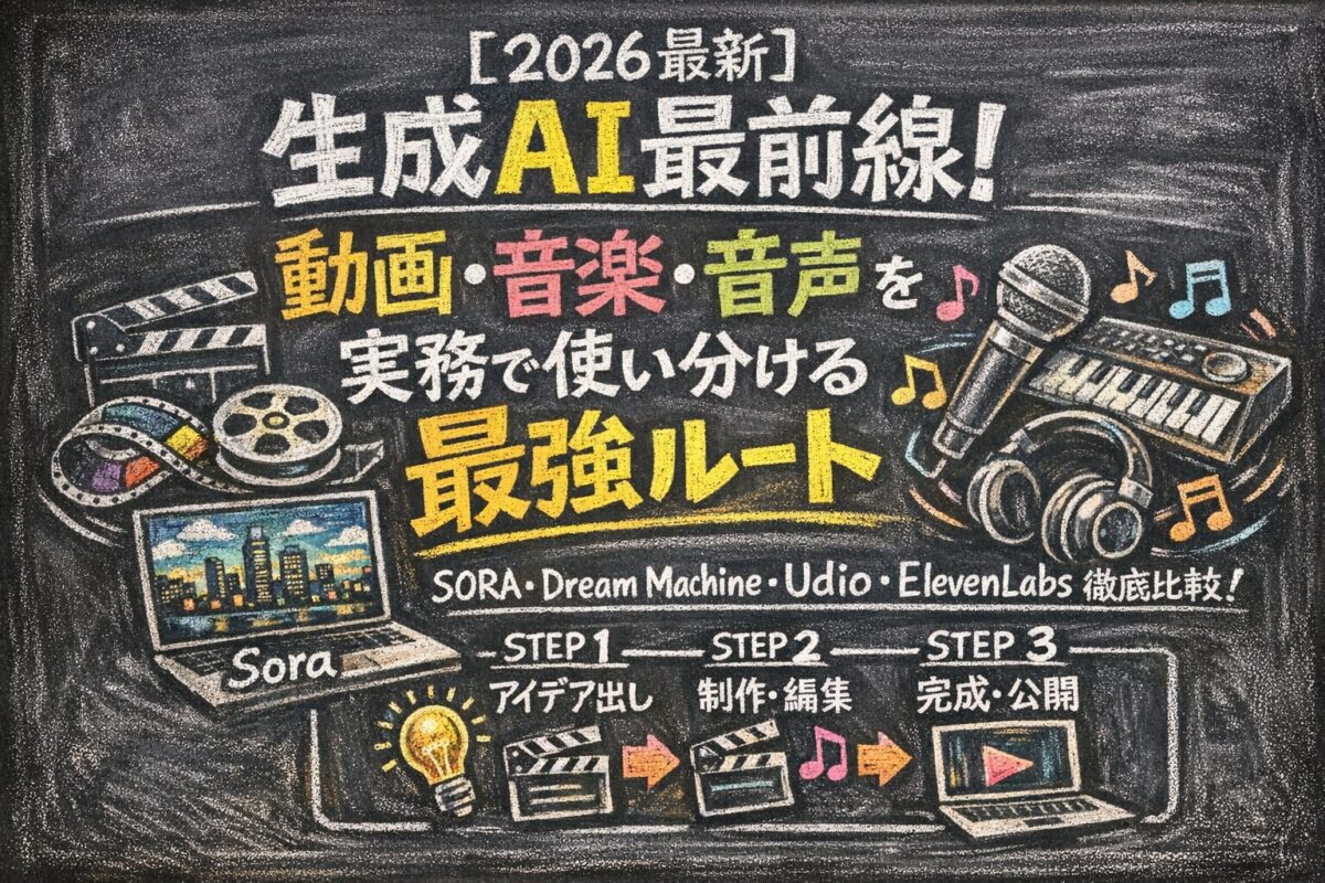 2026年マルチモーダルAI最前線：動画・音楽・音声で「損をしない」ための選択と実務