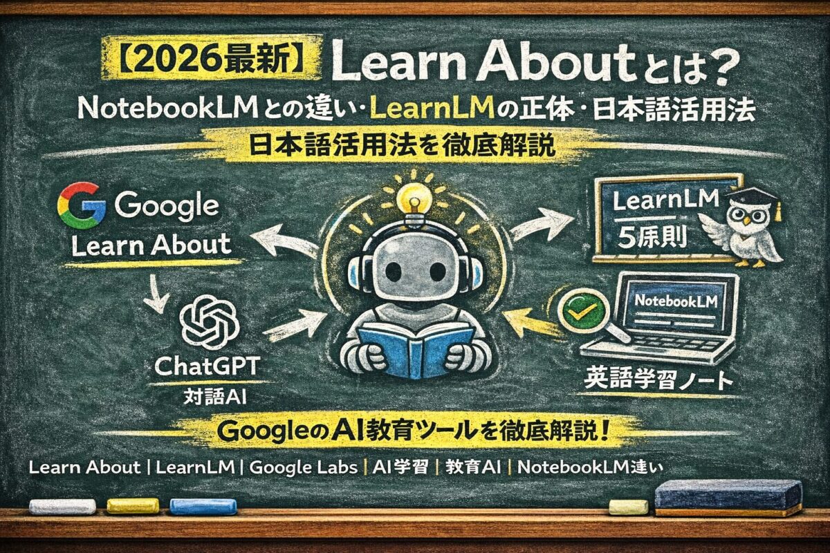 【2026最新】Learn Aboutとは？NotebookLMとの違い・LearnLMの正体・日本語活用法を徹底解説