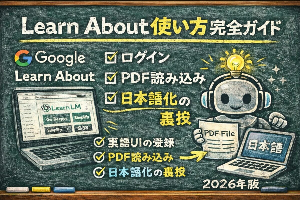 【図解】Learn About使い方完全ガイド｜ログイン・PDF読み込み・日本語化の裏技を全公開【2026年版】
