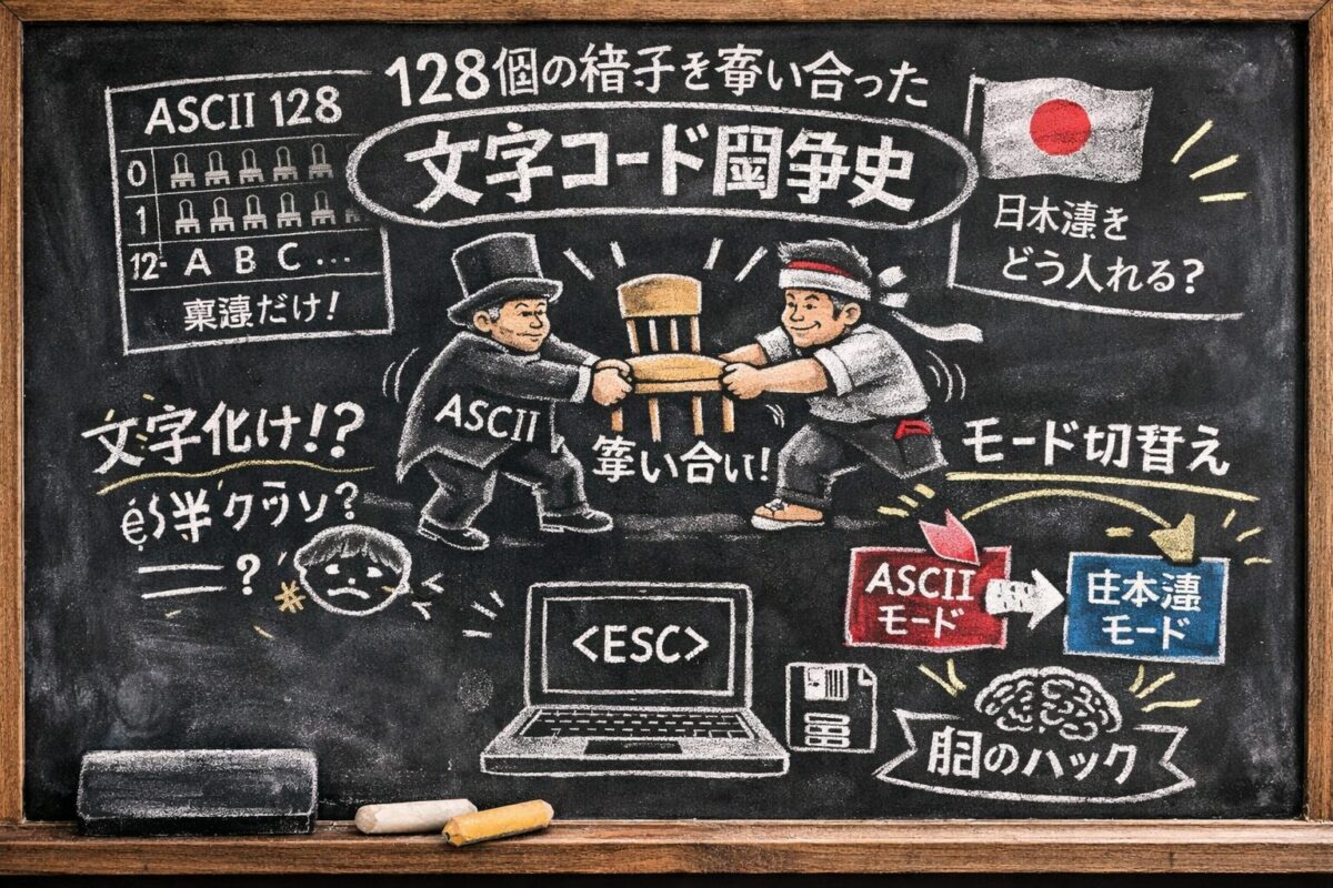 128個の椅子を奪い合った「文字コード闘争史」。日本語をねじ込んだ先人のハック
