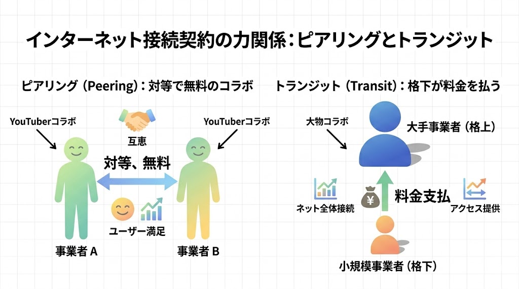 「ピアリング」と「トランジット」：ネット世界の非情な格差
