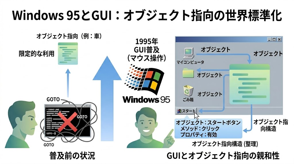 Windows 95とGUIが、オブジェクト指向の流行を決めた