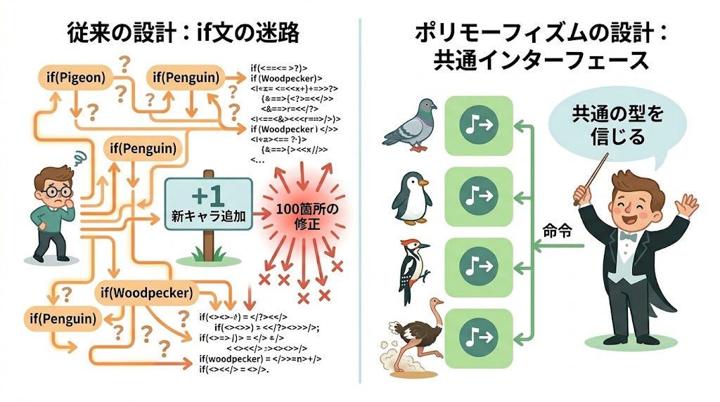 if文の山を焼き払え。ポリモーフィズムがもたらす「命令の民主化」