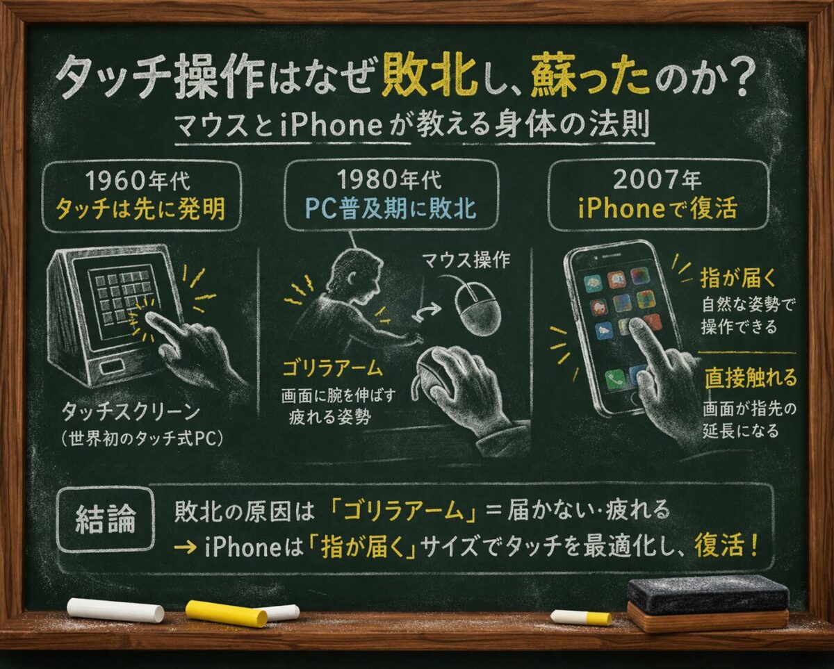 タッチ操作はなぜ敗北し、蘇ったのか？マウスとiPhoneが教える身体の法則